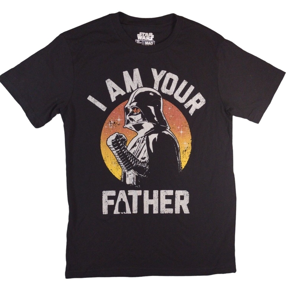 Star Wars Mad Engine Darth Vader I Am Your Father Black Graphic T-Shirt Small